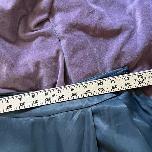 ZARA Wide-Leg Blue Satin-Look Cropped Pants Sz XS - Picture 4 of 6